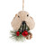 Front Facing Bird on Frosted Pine Needle Christmas Ornament - 6.75" - IMAGE 3