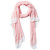 75" Coral Pink and White Striped Insect Shield Scarf - IMAGE 1