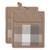 Checkered Kitchen Potholders - 9" - Brown and Gray - Set of 2 - IMAGE 1