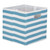 Striped Square Storage Bin - 13" - Blue and White - IMAGE 1