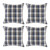 French Check Outdoor Patio Throw Pillow Covers - 18" - Set of 4 - IMAGE 1