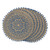 Block Printed Round Jute Placemats - 15" - Blue and Beige - Set of 6 - IMAGE 1