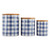 Buffalo Checkered Kitchen Storage Canisters - 5.5" - White and Blue - Set of 3 - IMAGE 1