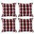Cardinal Check Outdoor Patio Throw Pillow Covers - 18" - Set of 4 - IMAGE 1