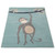 4' x 5.5' Monkey Print Rectangular Area Throw Rug - Gray and Aqua Blue - IMAGE 3