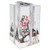 12" Lighted and Musical Santa Snowing Gift Box with Silver Ribbon Christmas Decoration - IMAGE 1