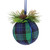 Tartan Plaid Pine Needle Christmas Ball Ornament - 4" - Green and Blue - IMAGE 2