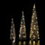 LED Lighted Snowy Rattan Christmas Cone Tree Decorations - 39.5" - Set of 3