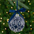 Mosaic Glass Christmas Ball Ornament - 4" - White and Blue - IMAGE 1