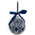 Mosaic Glass Christmas Ball Ornament - 4" - White and Blue - IMAGE 2