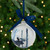 Moose Glass Christmas Ball Ornament - 4" - White and Blue - IMAGE 1