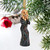 3" Black Silent Scream Hanging Halloween Ornament - IMAGE 2