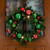 Pre-Lit Red and Green Artificial Christmas Cheer Wreath, 24-Inch, Clear LED Lights - IMAGE 2