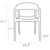 32" Black Transparent Stackable Outdoor Patio Dining Arm Chair