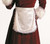 White Short Satin Mrs. Claus Apron with Lace Trim – One Size - IMAGE 1