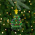 5" Green Battery-Operated LED Retro Ceramic Christmas Tree Ornament - IMAGE 1