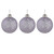 3ct Purple Glass Ball Christmas Ornaments with Snowflakes 3" (80mm) - IMAGE 1