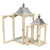 Set of 2 Brown and Clear Rustic Lantern with Metal Roof 23" - IMAGE 5