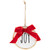 Embroidered Joy with Bow Wooden Disc Christmas Ornament - 4.5" - Red and White - IMAGE 2
