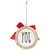 Embroidered Joy with Bow Wooden Disc Christmas Ornament - 4.5" - Red and White - IMAGE 6