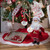 Embroidered Joy with Bow Wooden Disc Christmas Ornament - 4.5" - Red and White