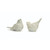Weathered Chirping Bird Outdoor Garden Figurines - 7" - White - Set of 4 - IMAGE 1