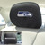 Set of 2 Black Embroidered Seattle Seahawks Headrest Cover 13" - IMAGE 2