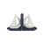 9.5" Blue and White Sail Boat Bookends - IMAGE 1