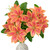 Real Touch™ Coral Orange Artificial Lotus Floral Sprays, Set of 6 - 25"