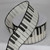 White and Black Piano Metallic Wired Craft Ribbon 2.5" x 20 Yards - IMAGE 1