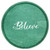 Round Wooden "Believe" Accent Tray with Handles - 13.75" - Green and White - IMAGE 1