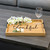 "Thankful" Rectangular Wooden Serving Tray with Handles - 15.5" - Brown and Black