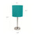 Stick Table Lamps with Round Shades - 19.5" - Teal and Silver - Set of 2 - IMAGE 4