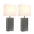 Table Lamps with Square Shade - 21" - White and Gray - Set of 2 - IMAGE 3
