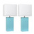 Table Lamps with Shades - 21" - White and Blue - Set of 2 - IMAGE 1