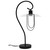 Curved Metal Table Lamp with Glass Shade - 22.25" - Black - IMAGE 4