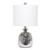 Hammered Glass Jar Table Lamp with Drum Shade - 20" - White and Silver - IMAGE 1
