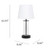 Encased Glass Table Lamp with Tapered Shade - 17" - Clear and White - IMAGE 3