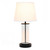 Encased Glass Table Lamp with Tapered Shade - 17" - Clear and White - IMAGE 6
