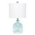 Hammered Glass Jar Table Lamp with Shade - 20" - White and Blue - IMAGE 1