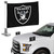 NFL Las Vegas Raiders Ambassador Car Flags - 6" x 4" - Black and White - Set of 2 - IMAGE 1