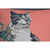 Cat with Flowers Decorative Square Throw Pillow - 18" - White and Pink - IMAGE 3