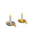 Rustic Dish Taper Candle Holders - 5" - Gold and Silver - Set of 2 - IMAGE 1