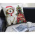 Dog with Gifts Christmas Square Throw Pillow - 20" - White and Red - IMAGE 3
