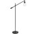 Swing Arm Floor Lamp with Glass Cylindrical Shade - 56" - Matte Black and Clear - IMAGE 1