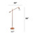 Swing Arm Floor Lamp with Glass Cylindrical Shade - 56" - Rose Gold and Clear - IMAGE 3