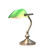 10" Silver Mini Bankers Table Lamp with Green Shade - IMAGE 3