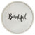 Round Wooden "Beautiful" Accent Tray with Handles - 13.75" - Gray and Black - IMAGE 1