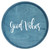 Round Wooden "Good Vibes" Accent Tray with Handles - 13.75" - Blue - IMAGE 1