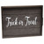 "Trick or Treat" Rectangular Wooden Accent Tray with Handles - 15.5" - Black - IMAGE 1